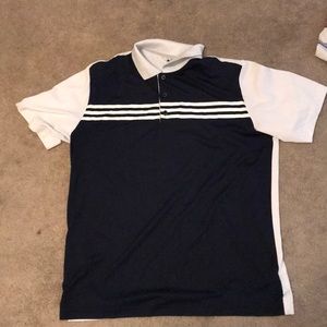 Adidas Climacool Golf Shirt- Blue and White